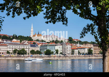 Hongrie, Budapest, la capitale, côté Buda cityscape le long de Danube Banque D'Images