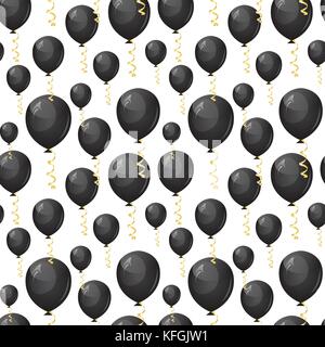 Avec motif transparent noir de ballons conception fond ornement Illustration de Vecteur