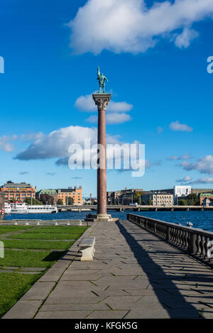 Statue d'Engelbrekt Engelbrektsson dans l'Hôtel de Ville Jardin, Stockholm, Suède Banque D'Images