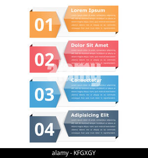 L'infographie d'objets avec des nombres et du texte, des éléments de conception infographique pour workflow, organigramme, étapes ou options, eps10 vector illustration Banque D'Images