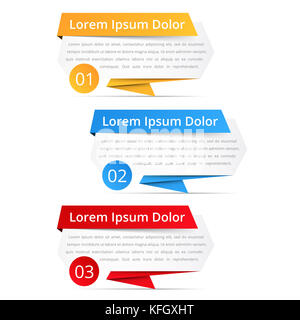 Éléments de conception infographiques avec place pour les nombres (étapes ou options) des titres et du texte, vecteur illustration eps10 Banque D'Images