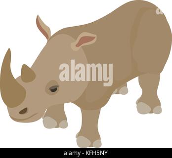 L'icône de rhinocéros, style isométrique Illustration de Vecteur