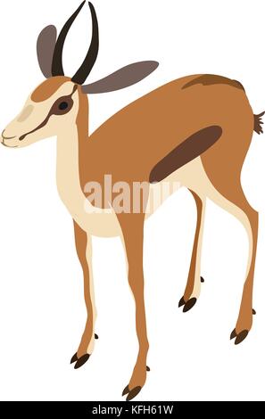 L'icône de gazelle, style isométrique Illustration de Vecteur