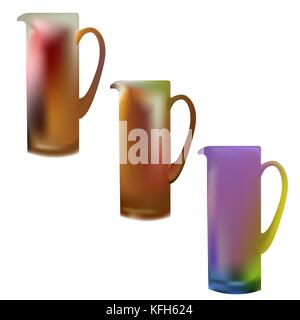 Verseuse en verre transparent haut de jus Illustration de Vecteur