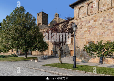 Monastère de San Salvador de Leyre, la plus ancienne et bien-aimé de l'ancien roi de Navarre, Espagne Banque D'Images