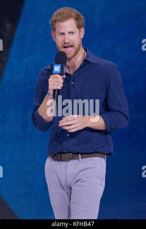 Le prince Harry assiste à une journée DU WE, un événement éducatif et inspirant d’une journée qui célèbre le pouvoir des jeunes de faire une différence positive dans le monde. Avec la participation des artistes : Prince Harry où : Toronto, Canada quand : 28 Sep 2017 crédit : Euan Cherry/WENN.com Banque D'Images