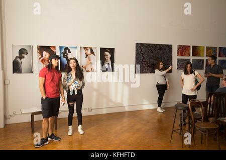 La Brasserie Brasserie Promenade artistique, colonie d'Art, Los Angeles, Californie, USA Banque D'Images