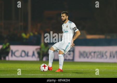 Fuenlabrada, Espagne. 26th octobre 2017. Nacho (Real) football : match espagnol 'Copa del Rey' entre CF Fuenlabrada 0-2 Real Madrid CF à l'Estadio Fernando Torres à Fuenlabrada, Espagne . Crédit: Mutsu Kawamori/AFLO/Alay Live News Banque D'Images