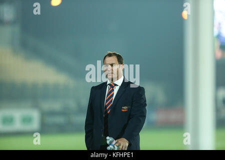 Parme, Italie. 28 octobre 2017. Les guépards' assistent scrum coach Daan Human lors du match contre le Zèbre en PRO14 rugby Guinness championship. Massimiliano Carnabuci/Alamy Live News Banque D'Images