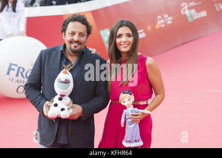 Rome, Italie. 29 Oct, 2017. Enrico Brignano et Serena Rossi pendant le tapis rouge de gelée au 12e Festival du Film de Rome : Silvia Crédit Gerbino/Alamy Live News Banque D'Images