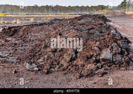 Quickborn, Allemagne. 19 octobre 2017. La zone de tourbe de Quickborn, Allemagne, 19 octobre 2017. La production de tourbe dans la région devrait prendre fin avant 2020. Crédit : Markus Scholz/dpa/Alamy Live News Banque D'Images