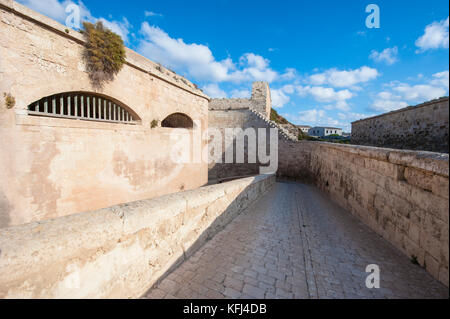 Fortalessa de la Mola - forteresse de Isabel II - Port de Mahon, Minorque, Iles Baléares, Espagne, Mer Méditerranée. Banque D'Images