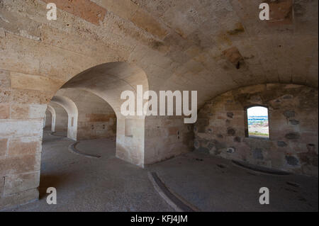 Fortalessa de la Mola - forteresse de Isabel II - Port de Mahon, Minorque, Iles Baléares, Espagne, Mer Méditerranée. Banque D'Images