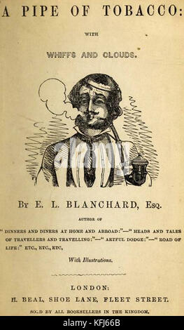 Histoire du tabac - un 'typique' cadger tuyau avec bol surdimensionné utilisé dans les tavernes où crafty clients demandé d'autres pour un pipefull du tabac. (À partir d'une page de titre du livre de l'époque Victorienne) Banque D'Images