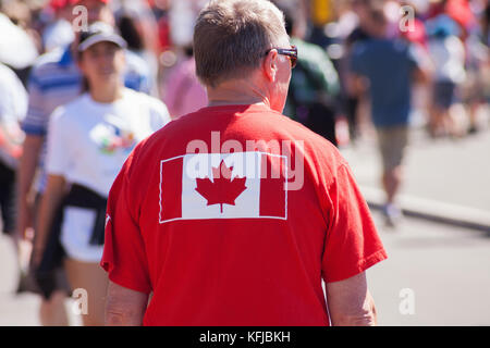 Les gens célébrant la Fête du Canada le 1er juillet. Victoria, BC, Canada Banque D'Images