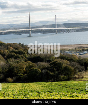 Rosyth en Écosse, vue de la nouvelle queensferry crossing, un 2.7km pont-route entre Édimbourg et fife. la plus longue, de trois tours pont à haubans Banque D'Images