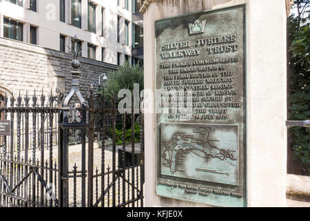 Silver Jubilee Walkway Trust signe / plaque sur Chancery Lane, London, UK Banque D'Images