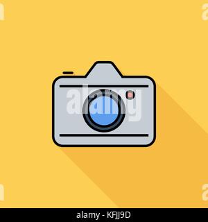 Icône de l'appareil photo. Télévision avec l'icône des vecteur long shadow pour applications web et mobiles. Il peut être utilisé comme logo -, le pictogramme, l'icône, l'élément infographique Illustration de Vecteur