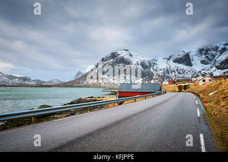 Fjord en Norvège en route Banque D'Images