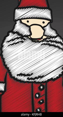 Craie de couleur du Père Noël sur tableau. Vector Handdrawn sketch, propre, style vintage tableau noir. Illustration de Vecteur