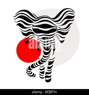 Résumé des silhouettes d'éléphant. Belle illustration vectorielle. fond blanc. Illustration de Vecteur