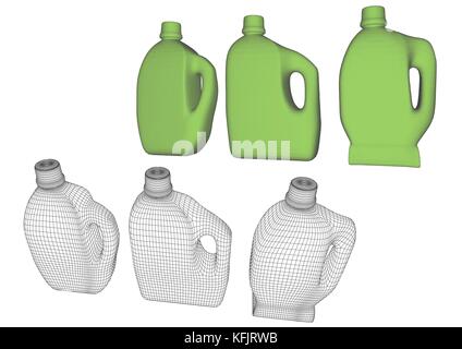 Produits chimiques ménagers bouteille isolé sur un whitebackground Illustration de Vecteur