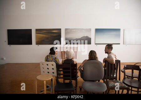 La Brasserie Brasserie Promenade artistique, colonie d'Art, Los Angeles, Californie, USA Banque D'Images