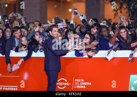 Italie, Rome, 28 octobre 2017 : Jake Gyllenhaal assister au tapis rouge du film "plus forts" au festival du film de Rome en se fondant sur les mémoires de bauman sur Banque D'Images