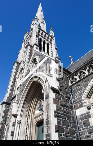 Le style gothique l'église Knox Presbyterian à ville de Dunedin (Nouvelle-Zélande). Banque D'Images