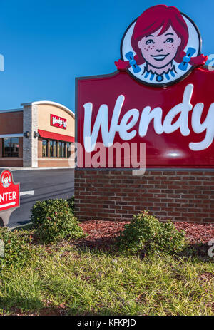 Le restaurant de restauration rapide Wendy's à Metro Atlanta, Géorgie. (ÉTATS-UNIS) Banque D'Images