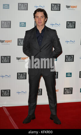 Cillian Murphy assiste à la première de Peaky Blinders Series four à Cineworld à Birmingham. Banque D'Images