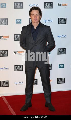 Cillian Murphy assiste à la première de Peaky Blinders Series four à Cineworld à Birmingham. Banque D'Images