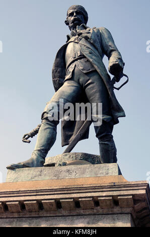 Statue de Pietro Micca, défenseur héroïque de Turin, contre les Français en 1706. Banque D'Images