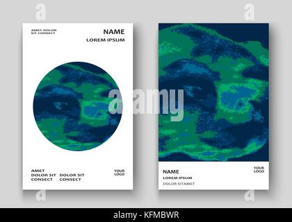 En néon explosion artistique texture peinture splatter couvrir la conception du châssis. Splash vert décoratif spray fond bleu. Modèle très tendance Couvercle du vecteur Illustration de Vecteur