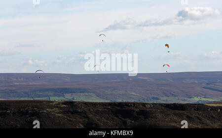 Vue aérienne de parapente sur le North Yorkshire Moors, UK Banque D'Images