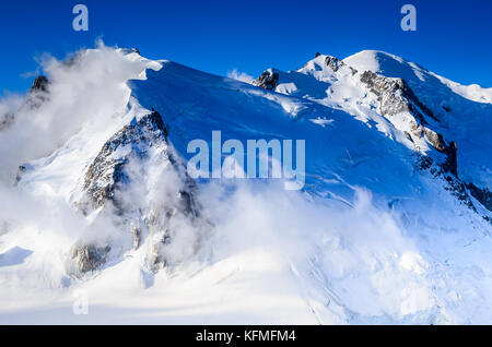 Mont Blanc, France - la plus haute montagne d'Europe, Chamonix, haute-savoie paysage de glacier. Banque D'Images