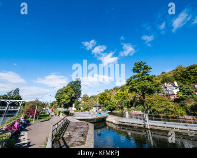 Marsh lock, tamise, Henley-on-Thames, Oxfordshire, Angleterre Banque D'Images