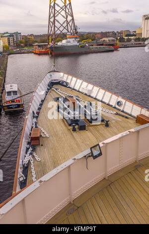 Britannia, le yacht royal de la reine elizabeth ii , à Édimbourg. Banque D'Images