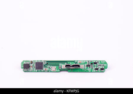 Carte de liaison sata hdd, isolé sur fond blanc Banque D'Images