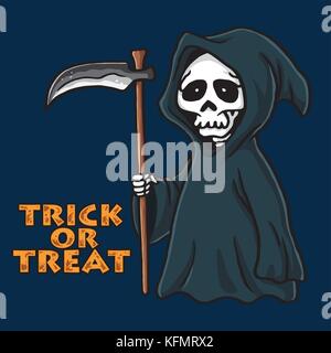 Grim Reaper halloween carte invitation modèle de conception Illustration de Vecteur