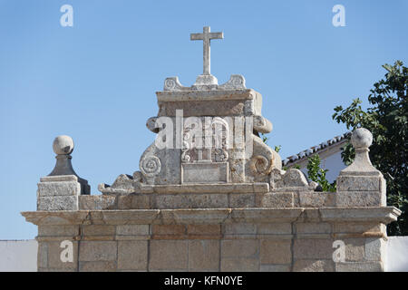 Haut d'une fontaine du 18ème siècle à Marvao, Alentejo, Portugal Banque D'Images