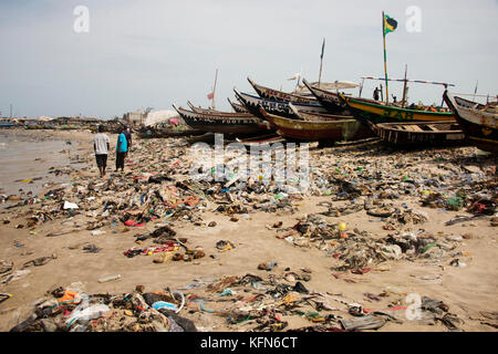 Plage à Jamestown, Accra, Ghana Banque D'Images