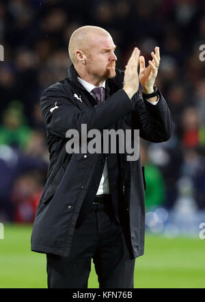 Burnley manager Sean Dyche au cours de la Premier League match à Turf Moor, Burnley. Banque D'Images