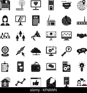 Helpdesk icons set, le style simple Illustration de Vecteur