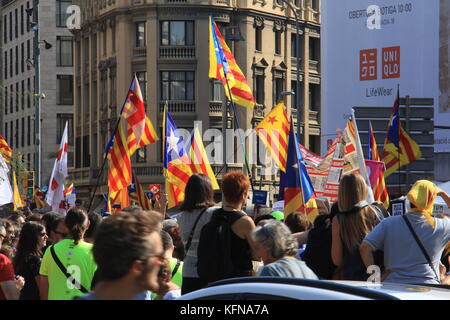 Référendum avant les protestations de barcelone Banque D'Images