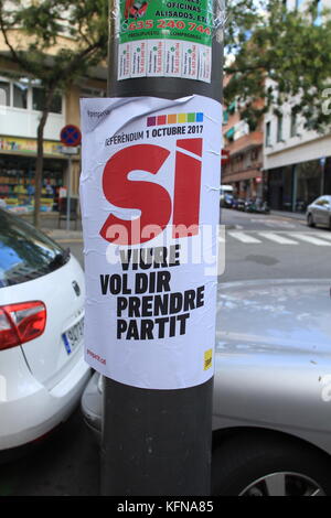 Référendum avant les protestations de barcelone Banque D'Images