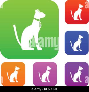 Jeu de chat collection couleur Illustration de Vecteur