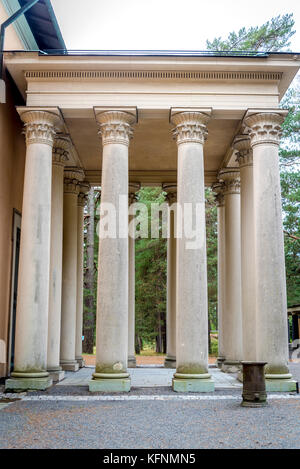 Chapelle de la résurrection, Skogskyrkogarden, Woodland Cemetery, UNESCO World Heritage site, Stockholm, Suède Banque D'Images