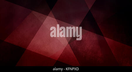 Bandes rouges dans les angles en diagonale et couches transparentes sur fond noir foncé dans un design moderne et élégant avec des tons rose, texture, l'intersection de lignes, un Banque D'Images