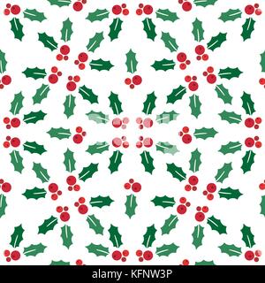 Transparente avec motif de noël de houx sur fond blanc. Vector illustration Illustration de Vecteur